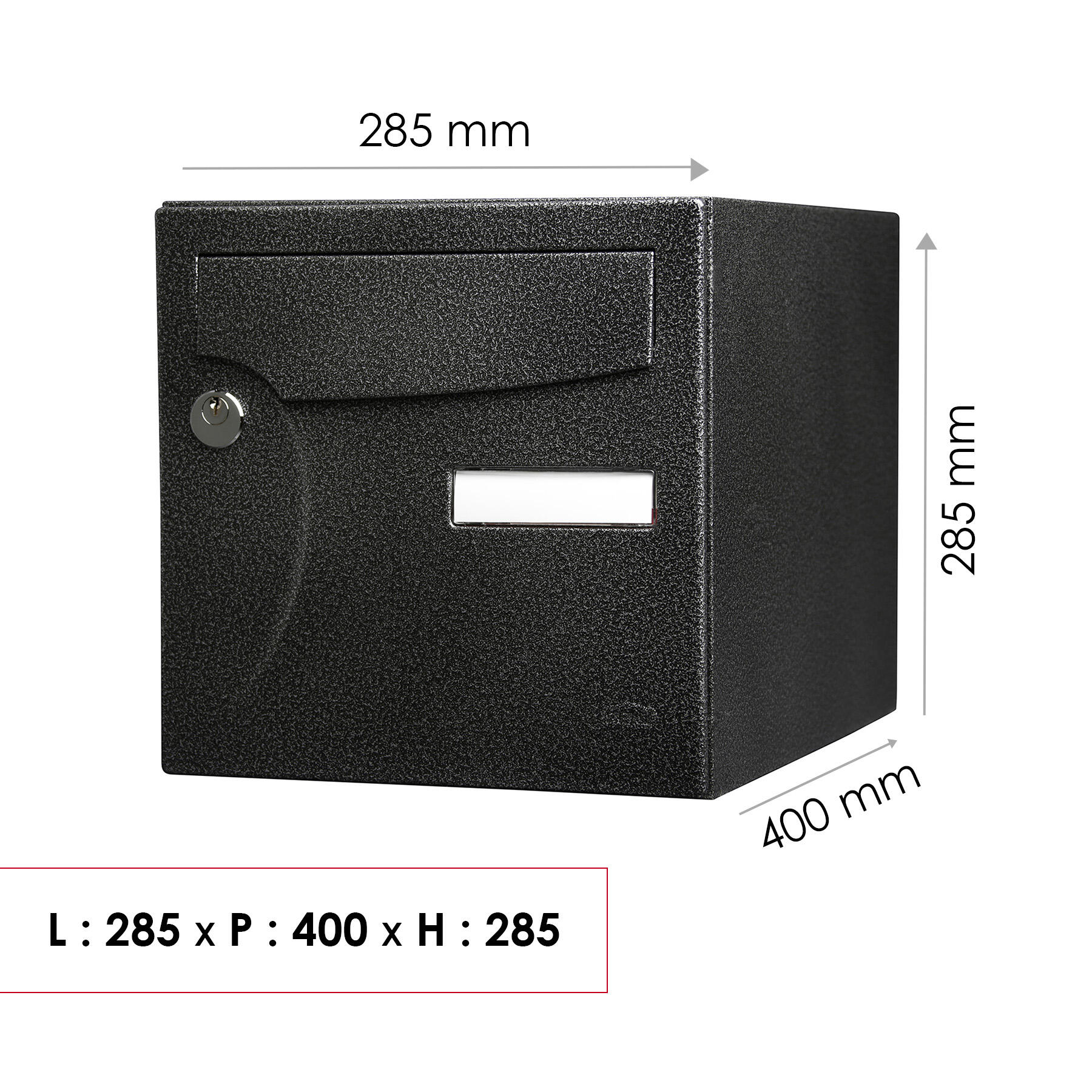 Boîte aux lettres normalisée 2 portes extérieur RENZ Animation acier noir - 3