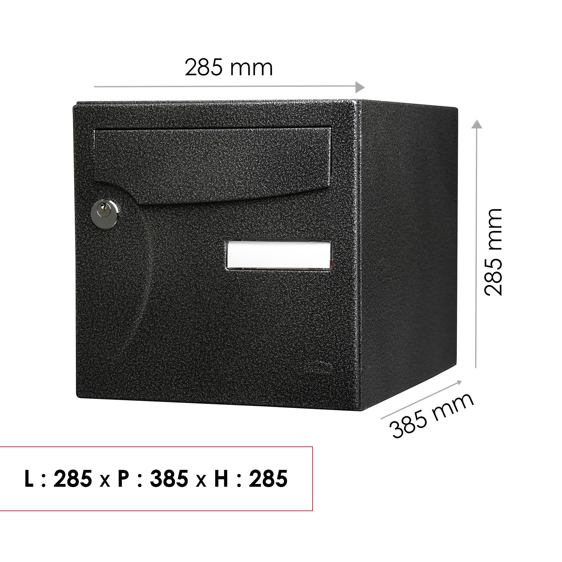 Boîte aux lettres normalisée 1 porte extérieur RENZ Animation acier noir - 3