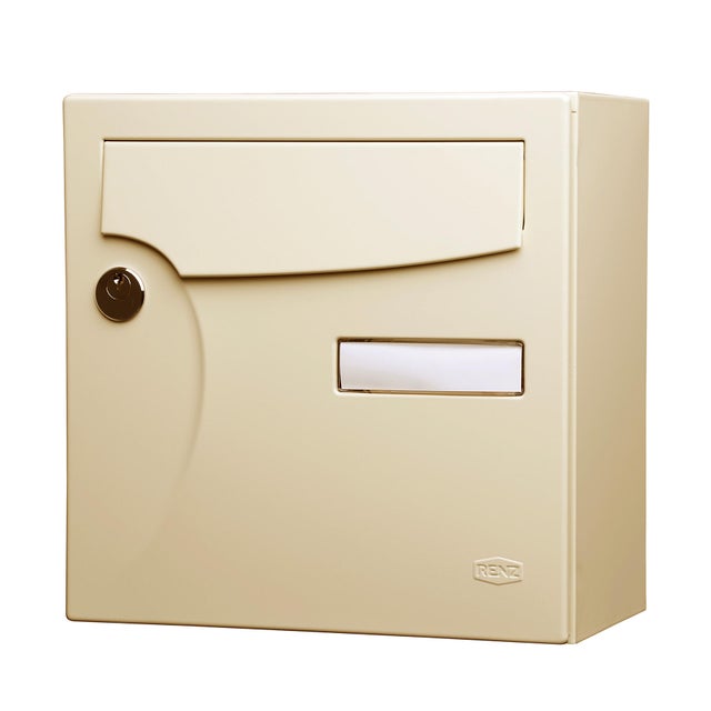 Boîte aux lettres compact 1 porte extérieur RENZ Animation acier ivoire