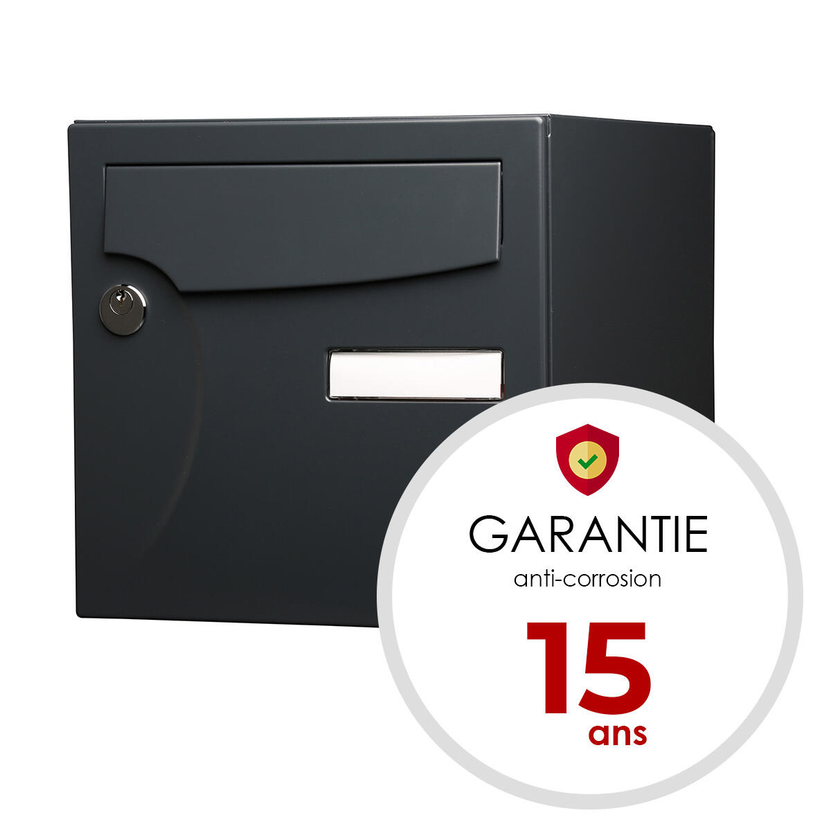 Boîte aux lettres normalisée 2 portes extérieur RENZ Animation acier anthracite - 4