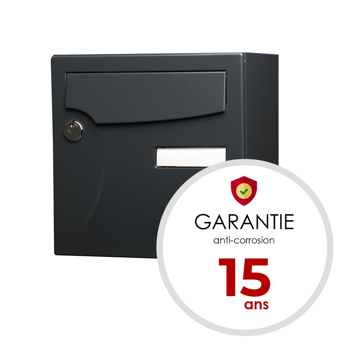 Boîte aux lettres compacte 1 porte extérieur RENZ Animation acier anthracite - 4