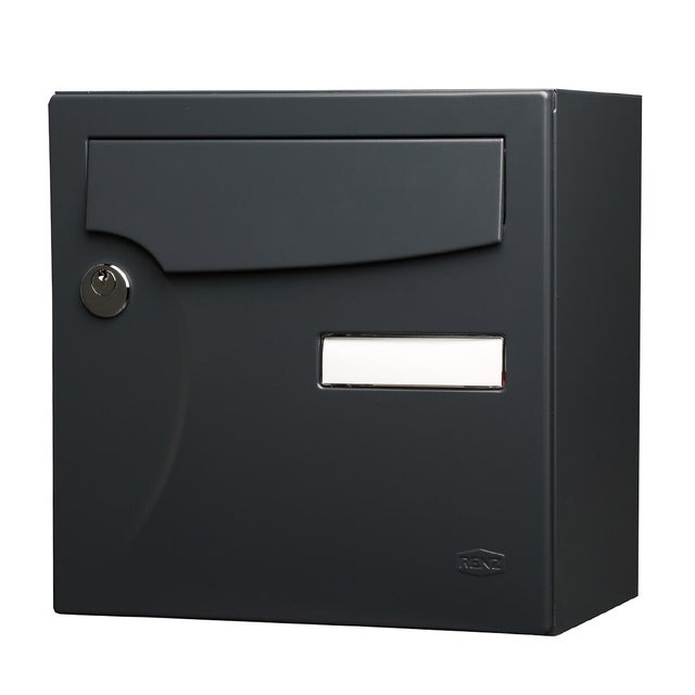 Boîte aux lettres compacte 1 porte extérieur RENZ Animation acier anthracite