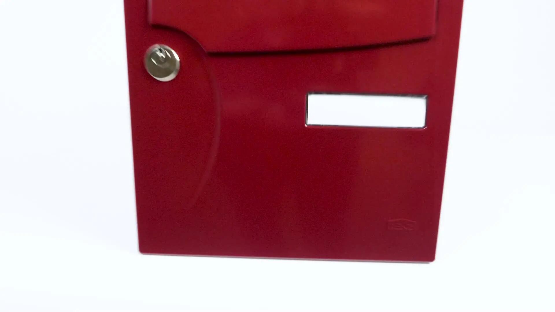 Boîte aux lettres normalisée 2portes extérieur RENZ Animation acier rouge basque - 8
