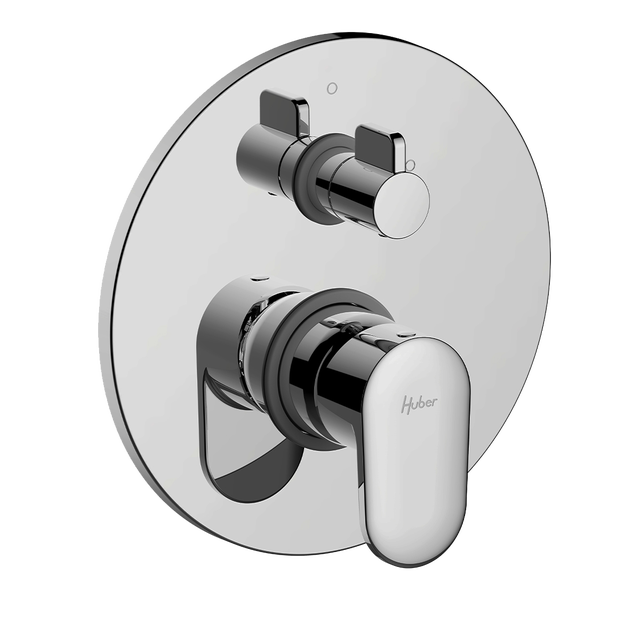 Rubinetto per doccia getto laminare cristallino ad incasso monocomando PLANO cromo lucido HUBER