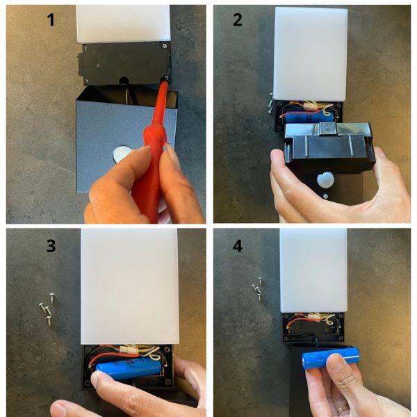 Changement batterie éclairage extérieur
