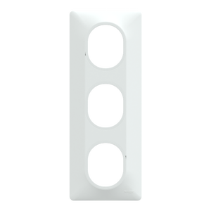 Plaque triple verticale Ovalis, SCHNEIDER ELECTRIC, blanc