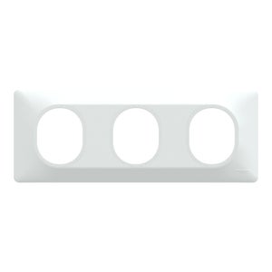 Plaque triple horizontale Ovalis, SCHNEIDER ELECTRIC, blanc