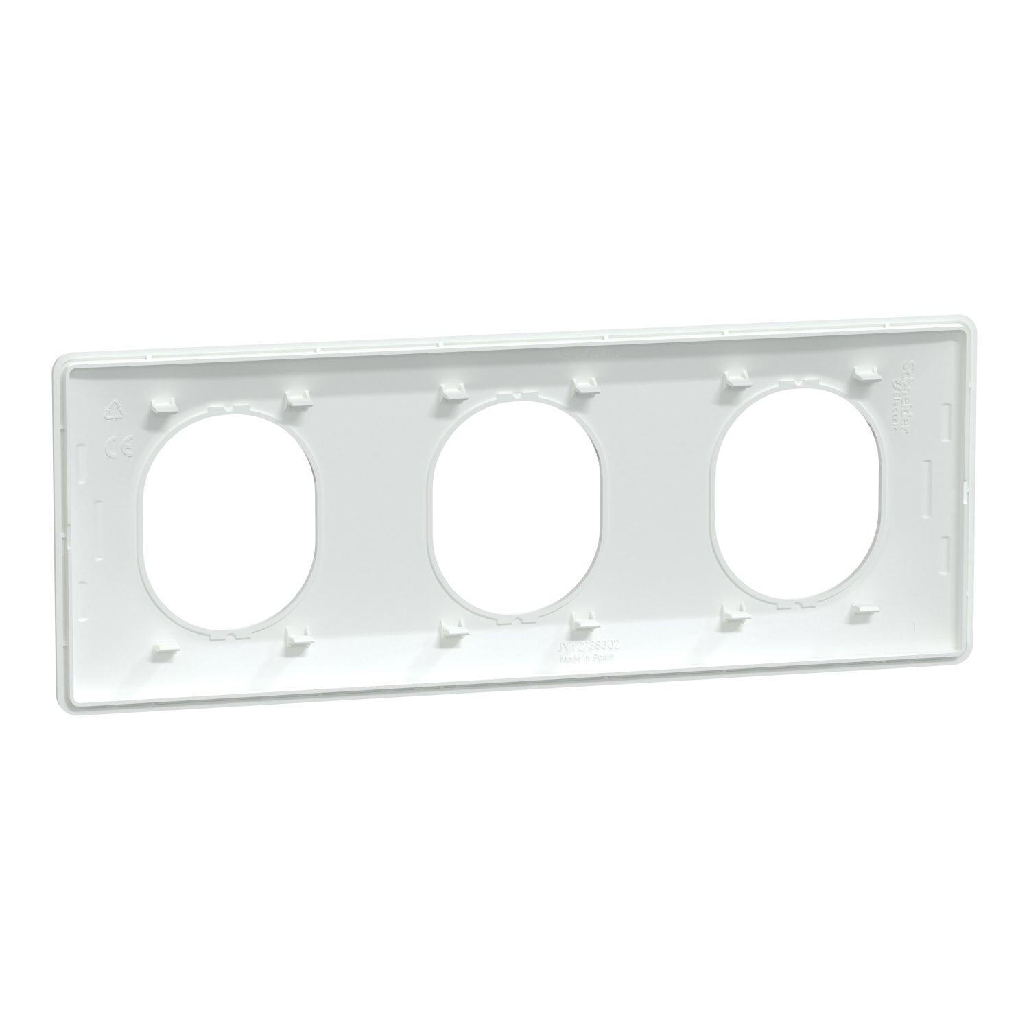 Plaque triple horizontale Ovalis, SCHNEIDER ELECTRIC, blanc - 10