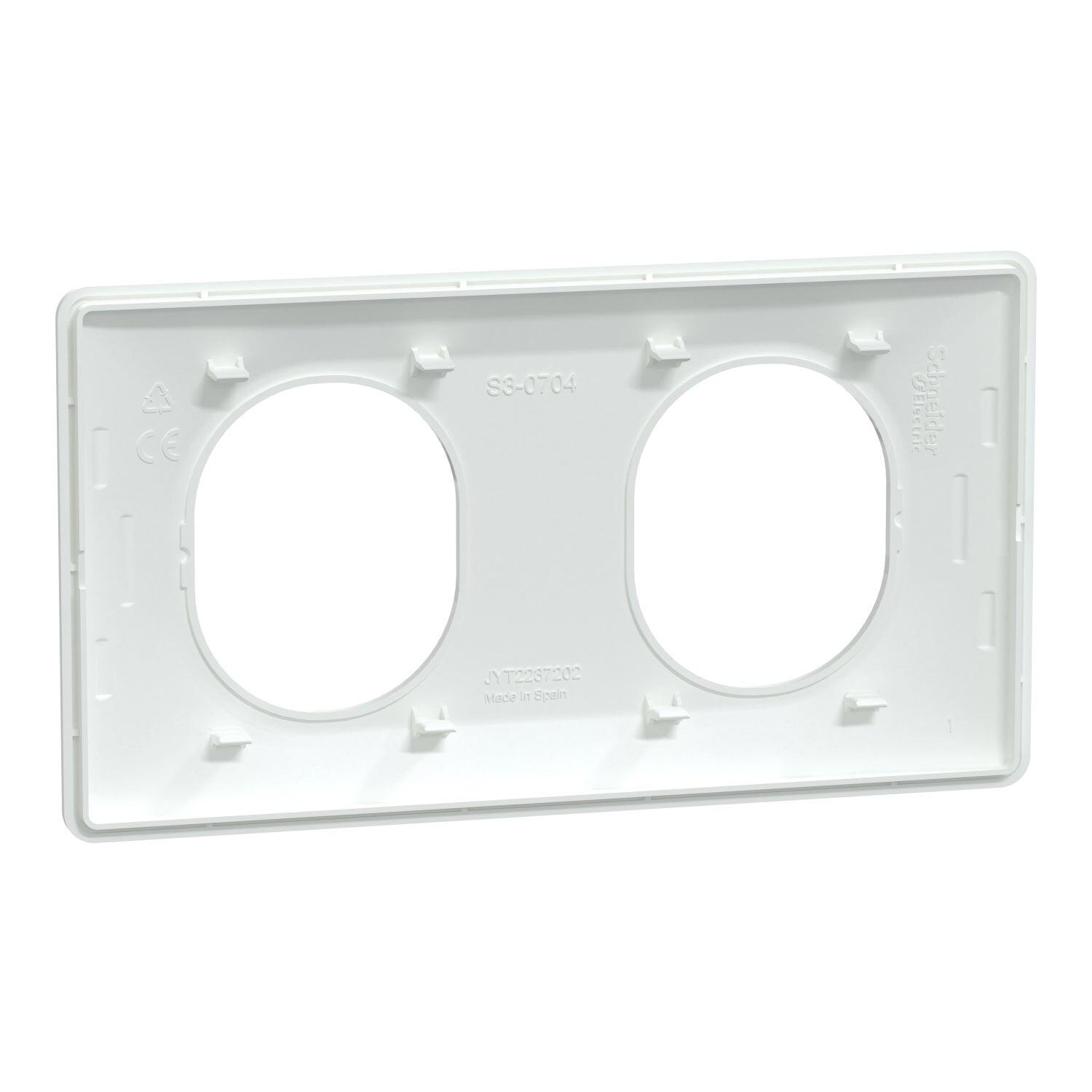 Plaque double horizontale Ovalis, SCHNEIDER ELECTRIC, blanc - 10