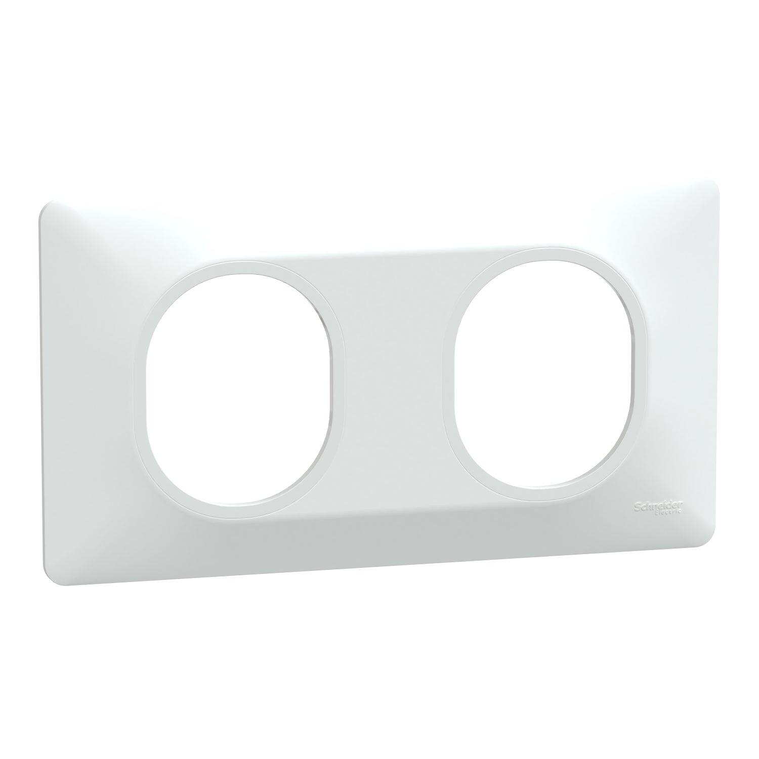 Plaque double horizontale Ovalis, SCHNEIDER ELECTRIC, blanc - 9