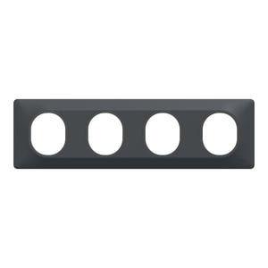 Plaque quadruple horizontale Ovalis, SCHNEIDER ELECTRIC, gris anthracite