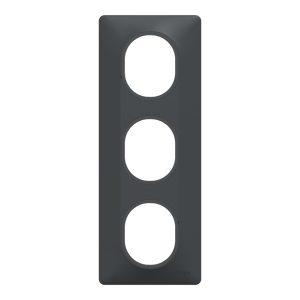 Plaque triple verticale Ovalis, SCHNEIDER ELECTRIC, gris anthracite