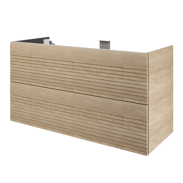 Meuble sous-vasque, 2t L.120cm x H.64cm x P.48cm effet chêne cashmere Neo exclusive