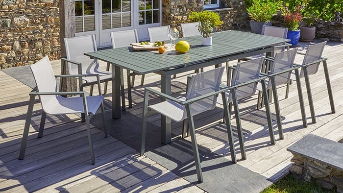 Table salon de jardin extensible en aluminium pour 8 personnes DCB Garden  MIAMI