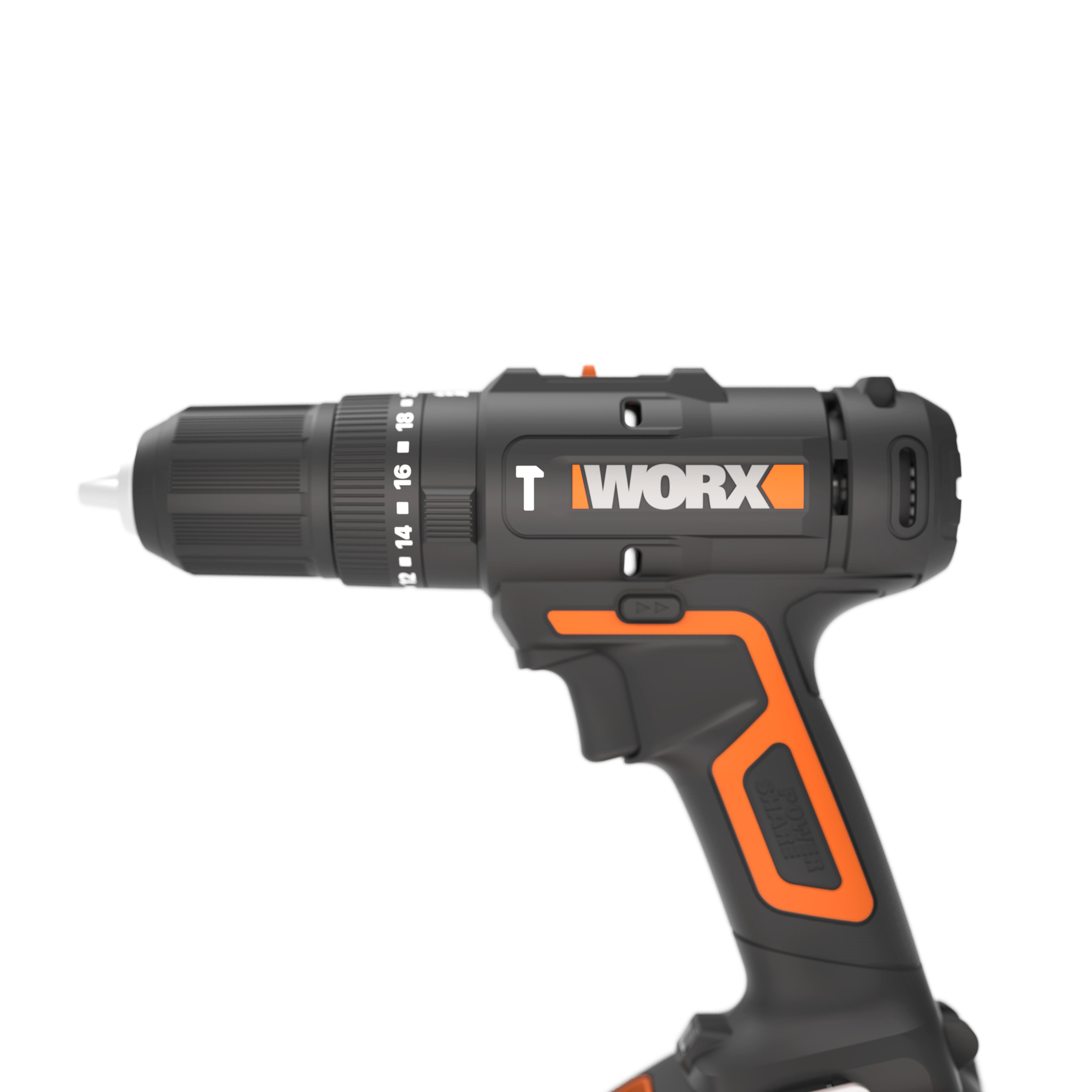 Taladro percutor a batería WORX 20V - 2 baterias :2 baterías de 20V y 2,0Ah - cargador de batería rápido de 1 hora, 1 estuche enrollable con 30 brocas y puntas, 1 maletín de transporte - POWERSHARE - 16