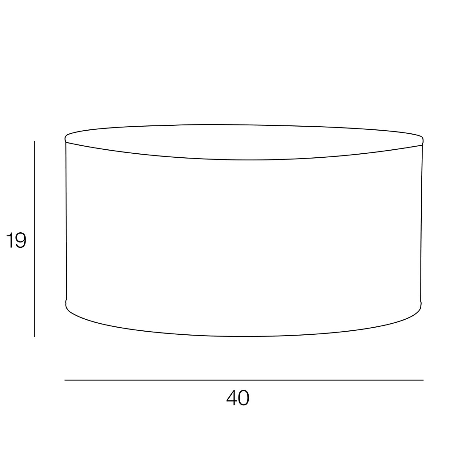 Abat-jour Tube H.19 cm, Diam.40 cm toiline, blanc-blanc n°0 COREP - 5