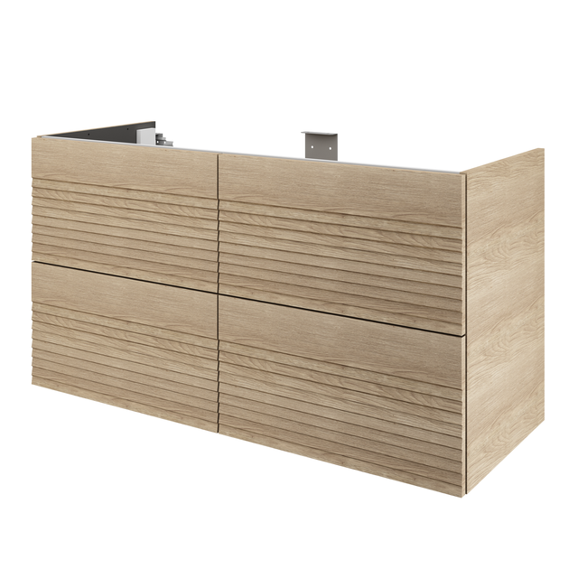 Meuble sous-vasque 4t L.120cm x H.64cm x P.48cm effet chêne cashmere Neo exclusi