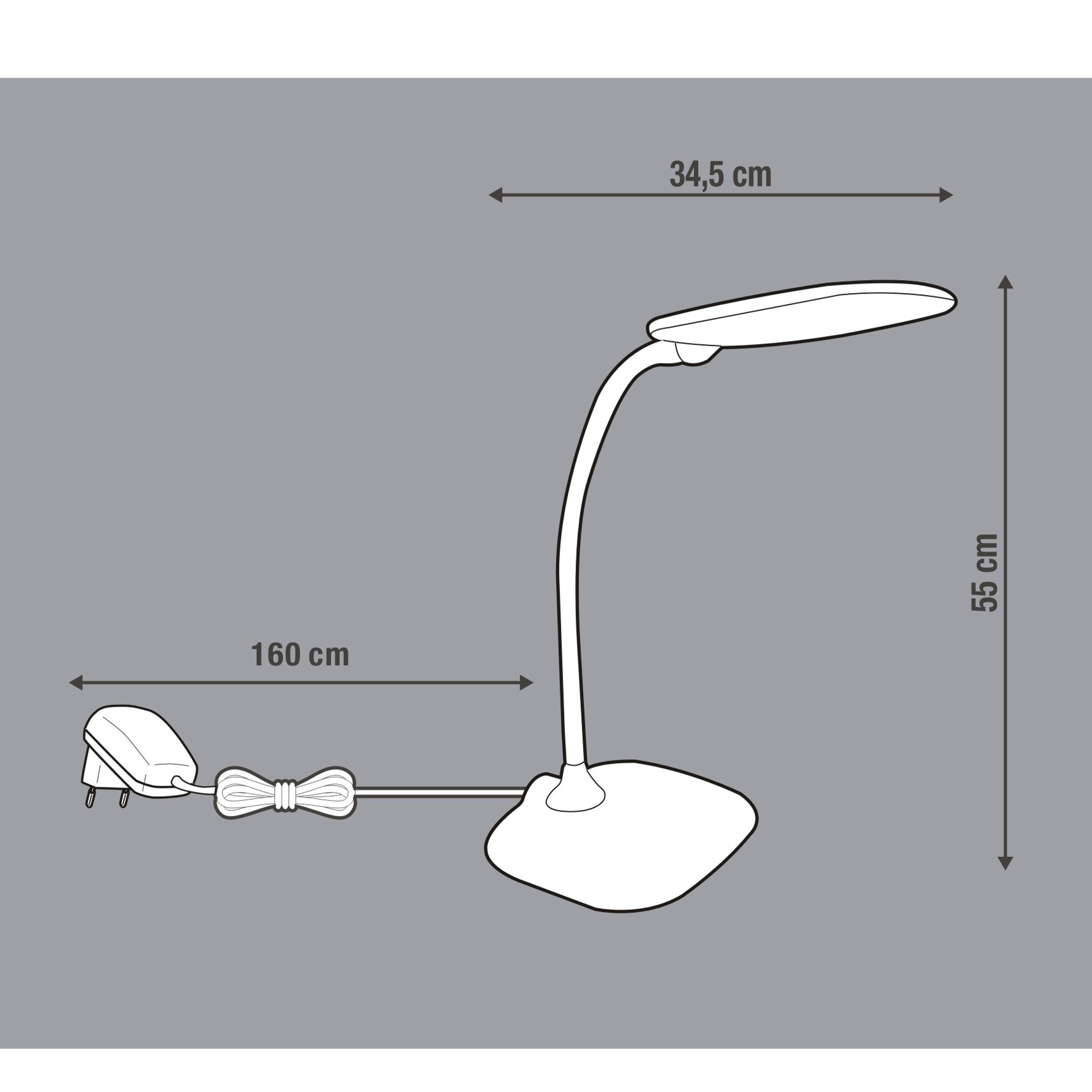 Lampe de bureau Mei tactile, blanc, H.55 cm, INSPIRELED - 3