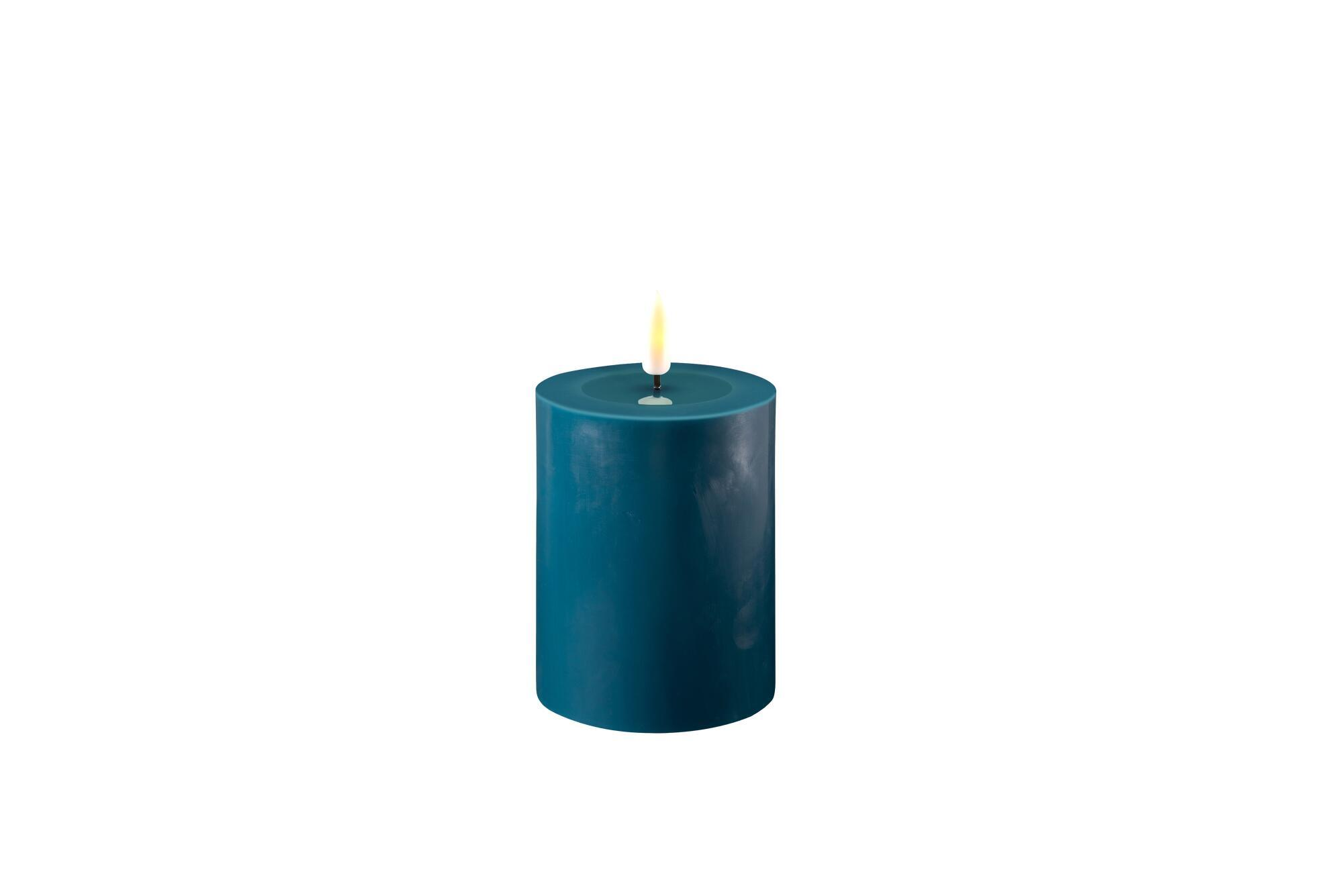 Bougie piles Led, deluxe, h.10cm bleu pétrole - 2
