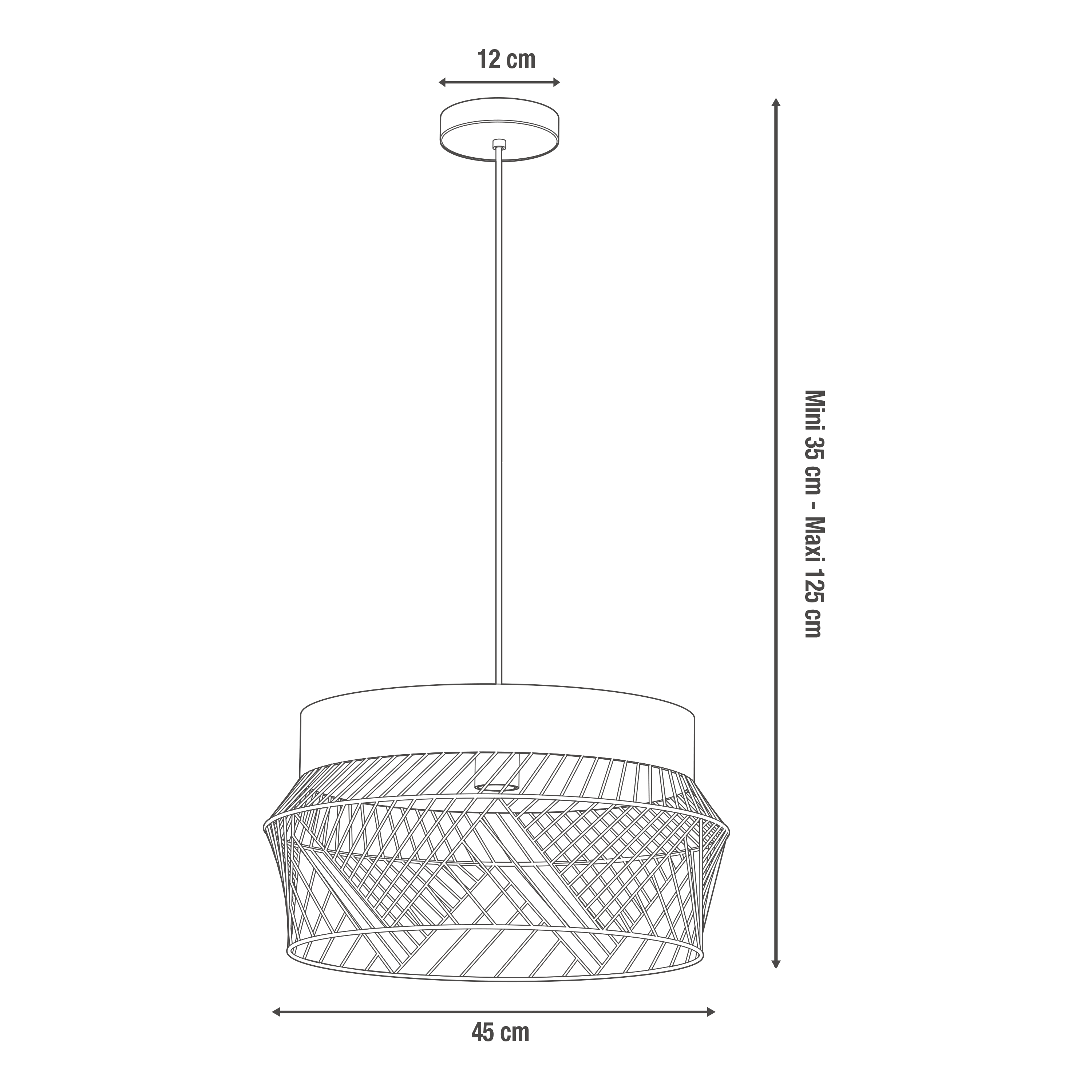 Lámpara de techo colgante de acero blanca 1 luz E27 Kanel INSPIRE 45 cm - 4