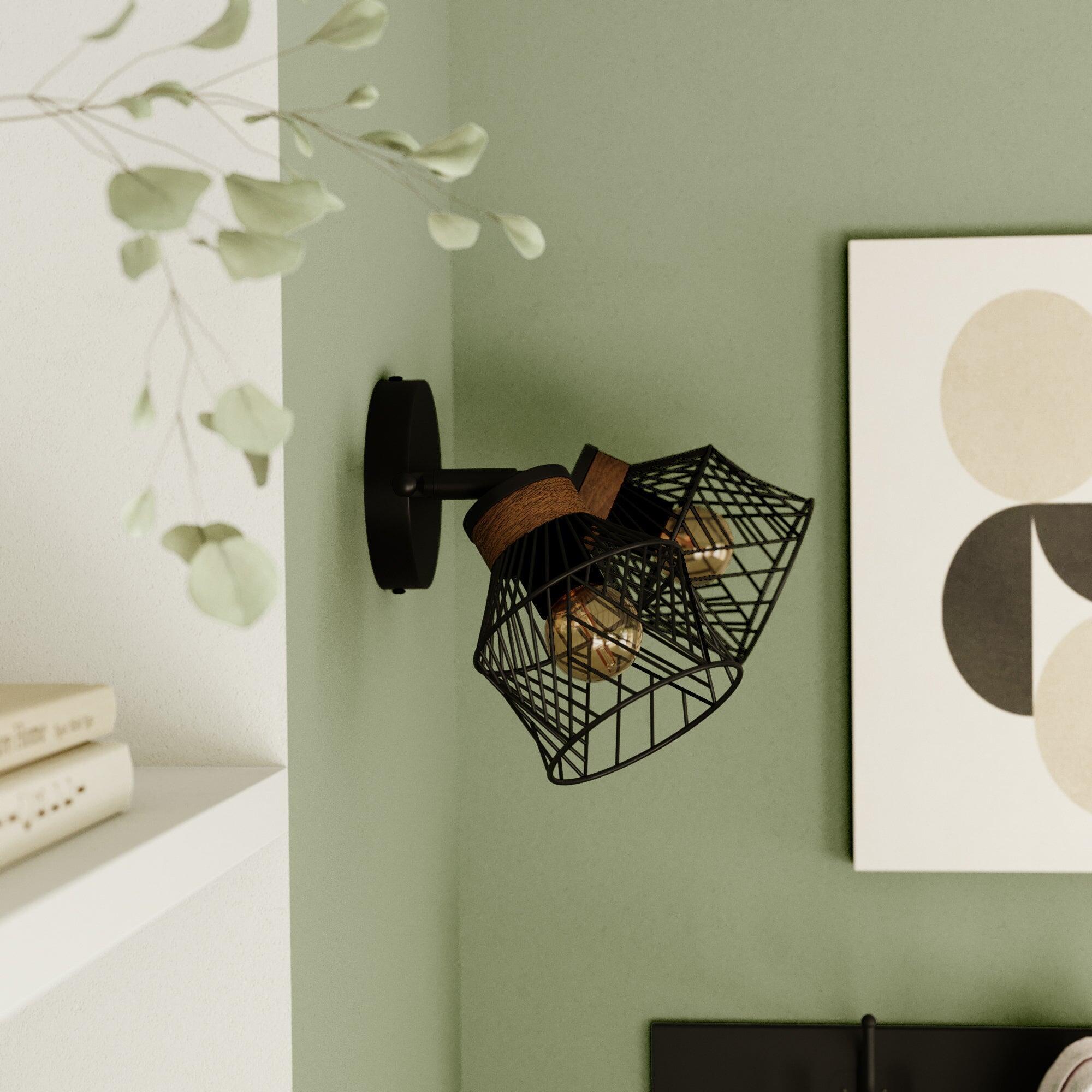 Candeeiro de parede Kanel 2 led metal preto Inspire - 3