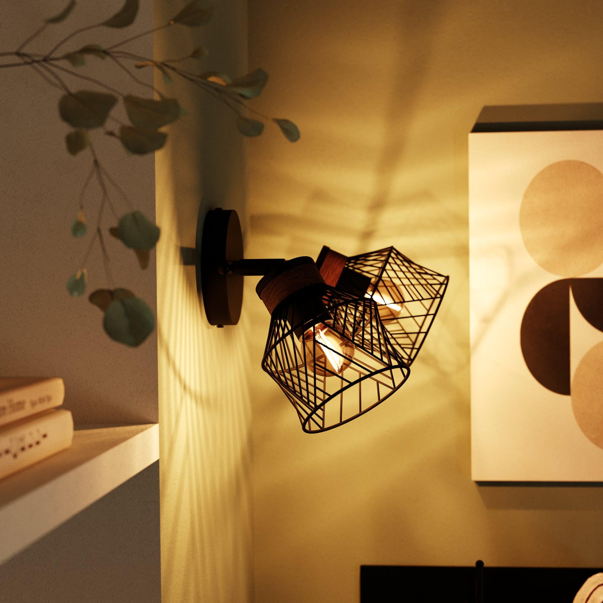 Candeeiro de parede Kanel 2 led metal preto Inspire - 4