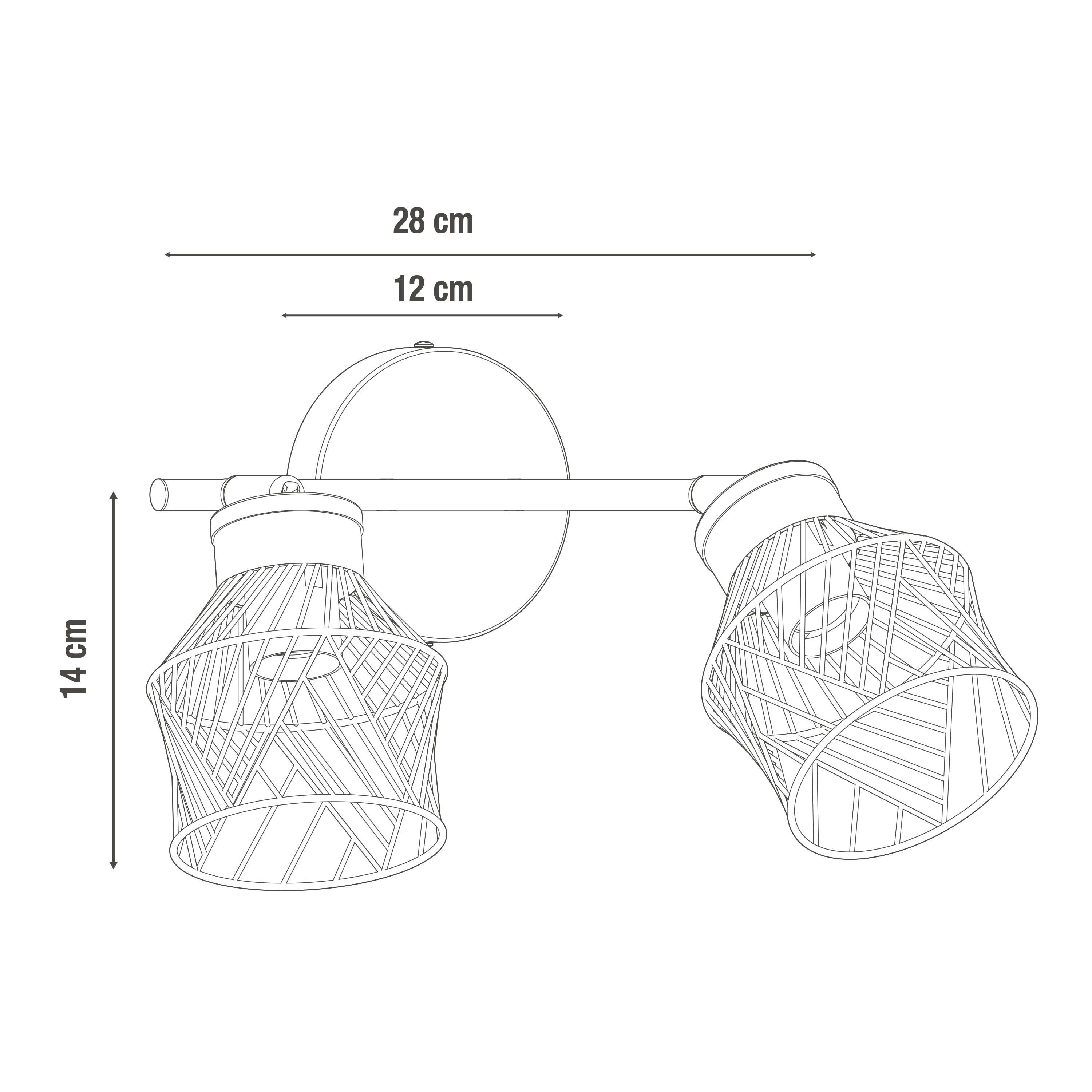 Candeeiro de parede Kanel 2 led metal preto Inspire - 9