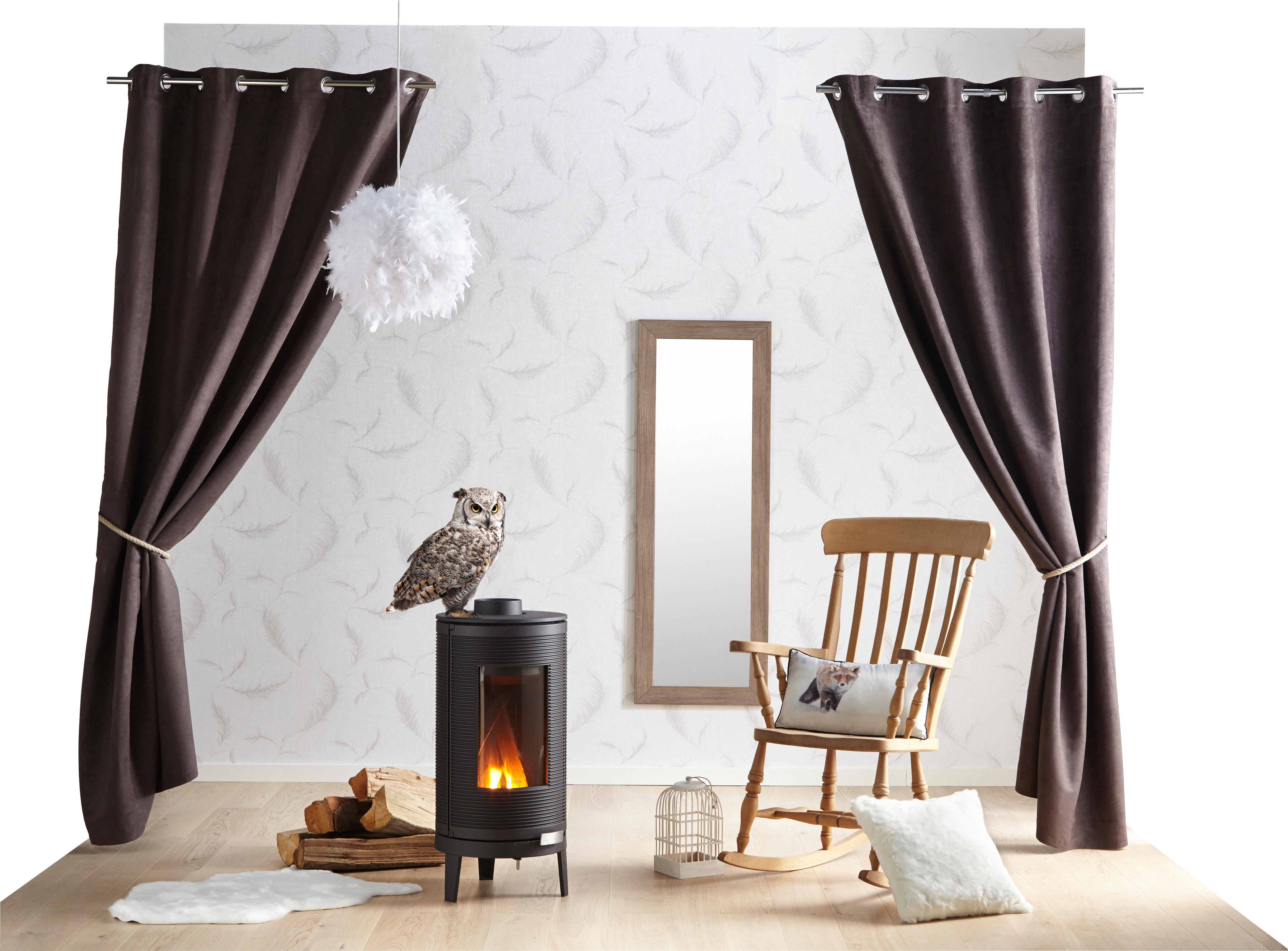 Suspension Kokotenfant, plume blanc, Diam.40 cm, COREP - 2