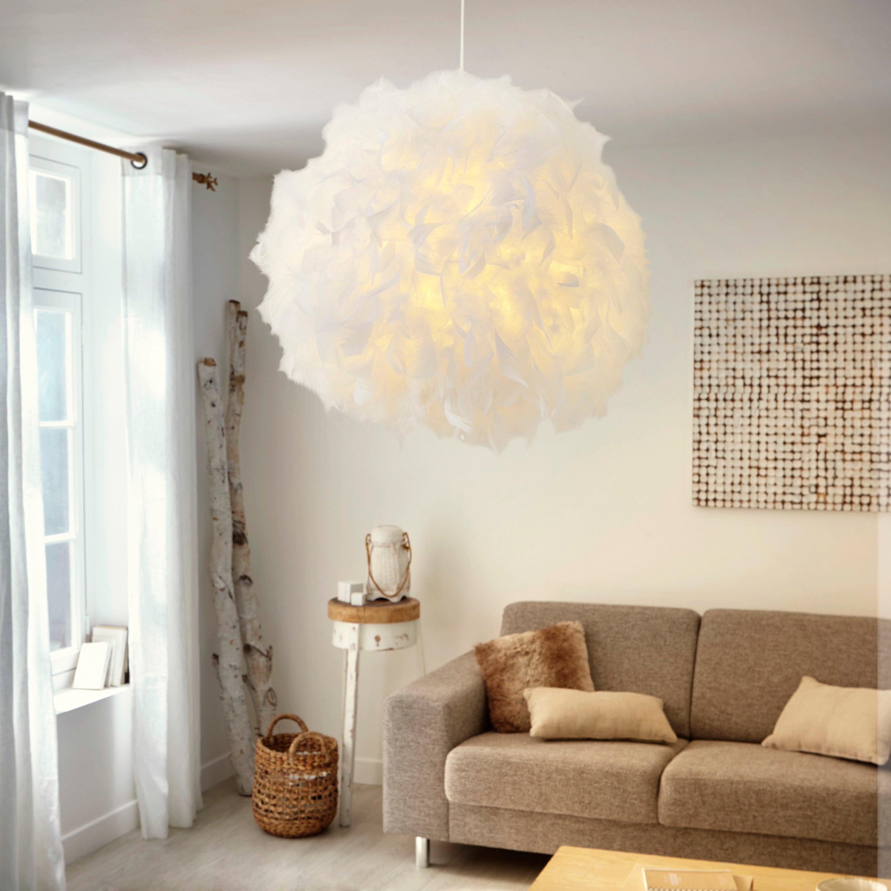 Suspension Kokotenfant, plume blanc, Diam.40 cm, COREP - 7