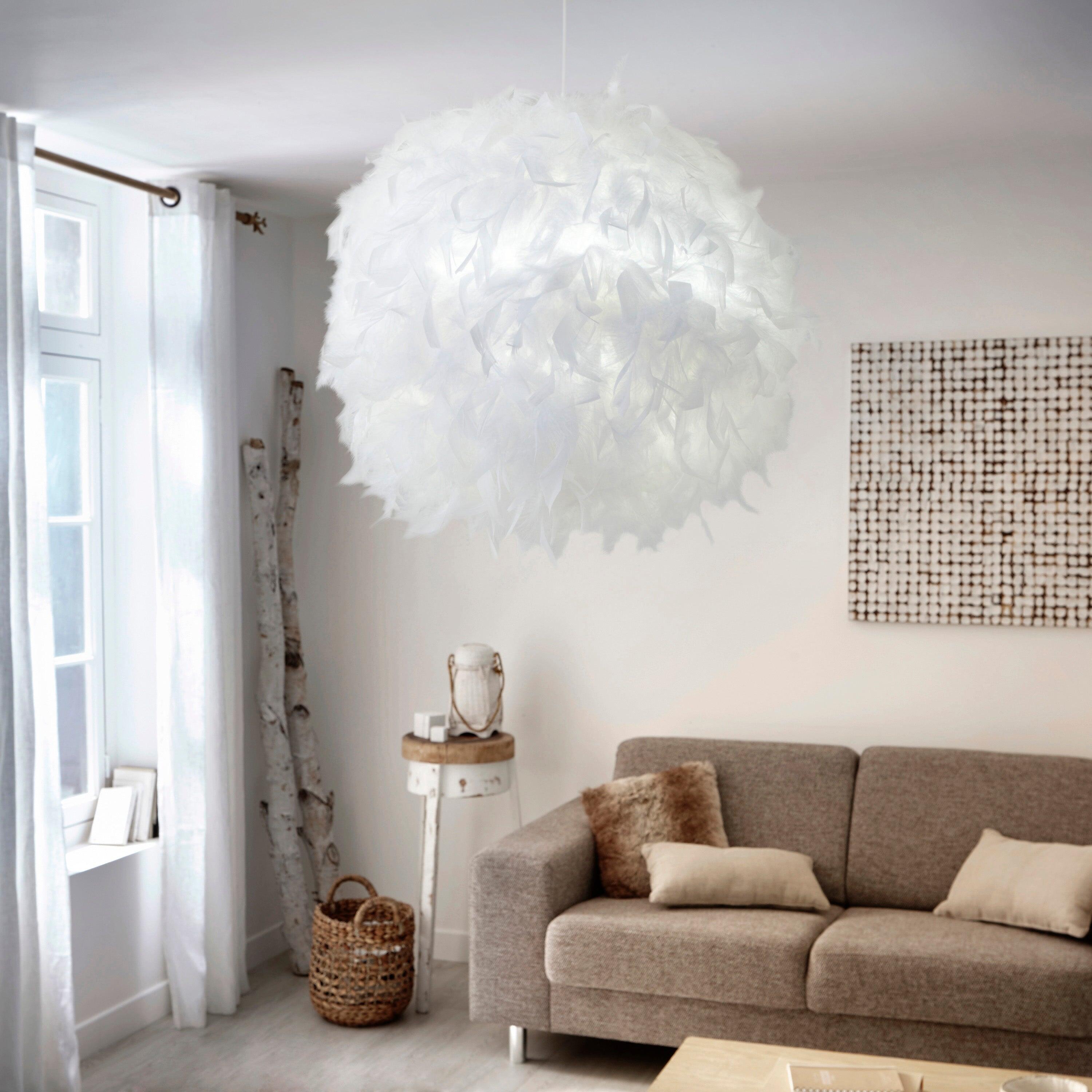 Suspension Kokotenfant, plume blanc, Diam.40 cm, COREP - 5
