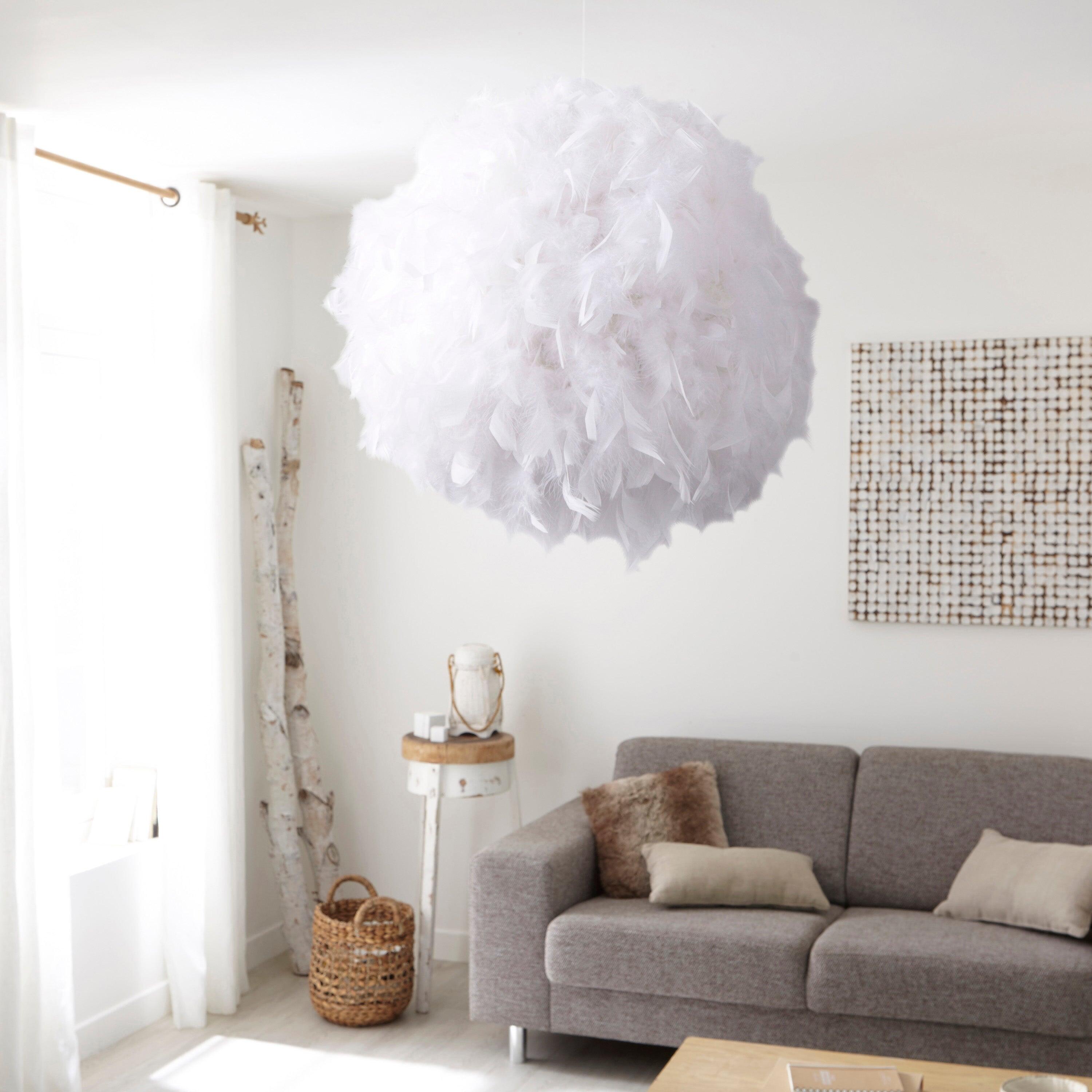 Suspension Kokotenfant, plume blanc, Diam.40 cm, COREP - 4