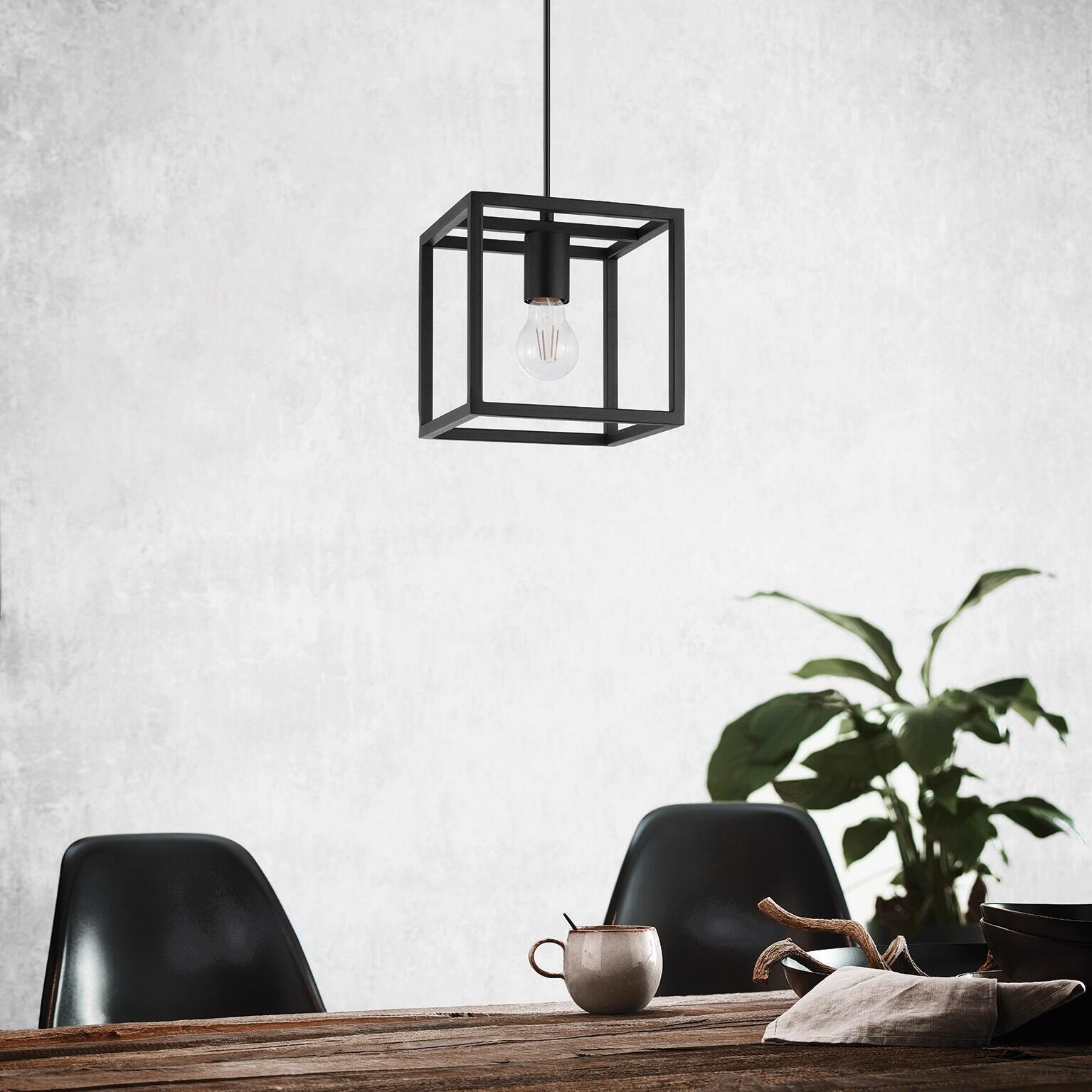 Lampadario Design Eldrick nero paralume nero E27 Ø20cm INSPIRE - 2