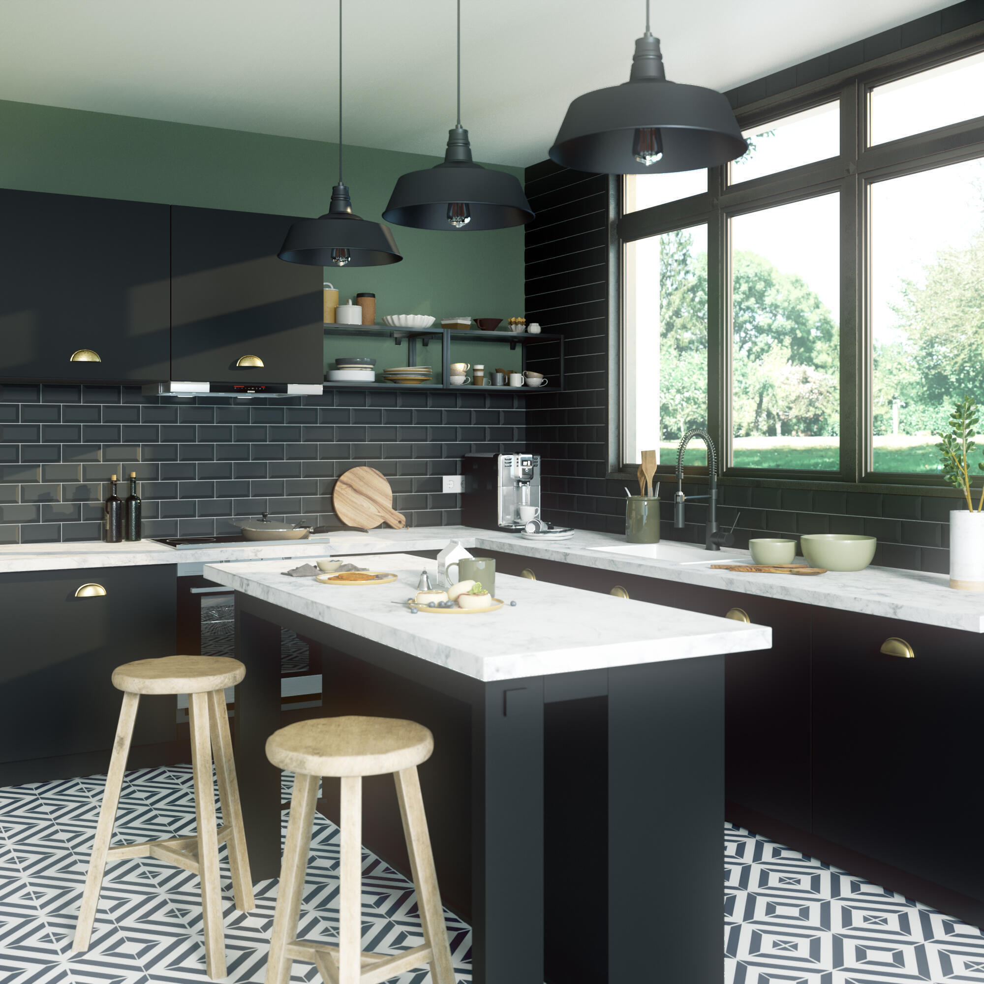 Carrelage mur intérieur effet noir mat Metro l.7.5 x L.15 cm ARTENS - 4