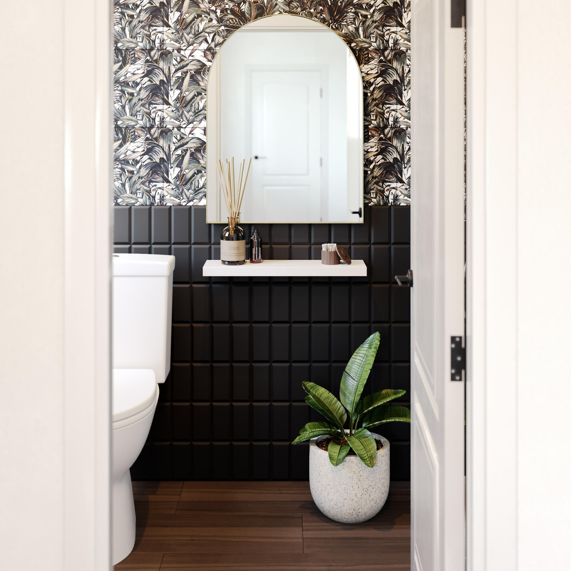 Carrelage mur intérieur effet noir mat Metro l.7.5 x L.15 cm ARTENS - 2