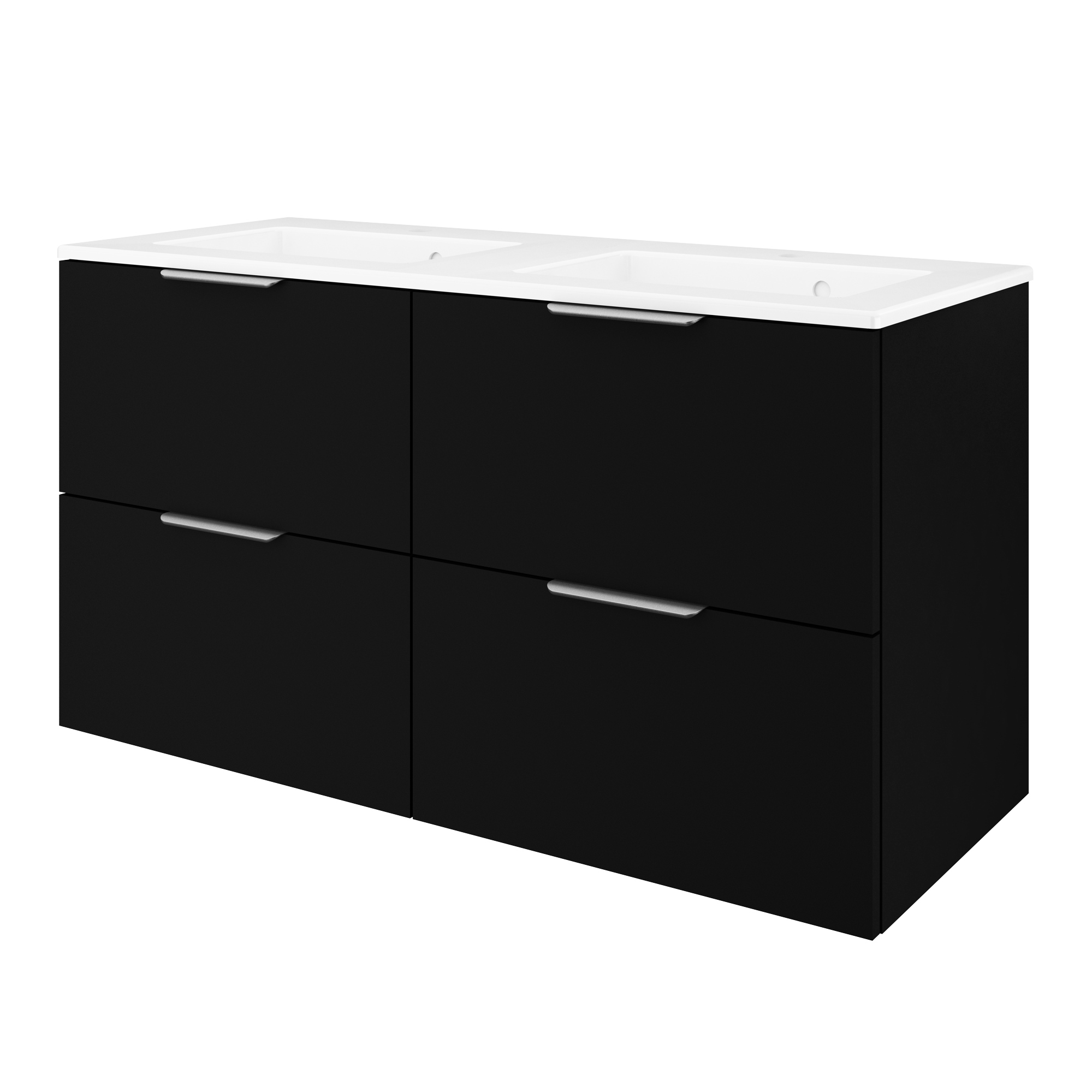 Meuble vasque l.120 x H.64 x P.48cm noir mat Neo exclusive
