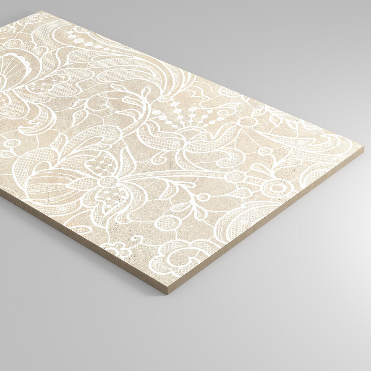 Piastrella da rivestimento interno in gres naturale 25 x 40 cm non rettificato beige lucido Palace decoro damasco Sp. 7 mm 1.7 mq - 5