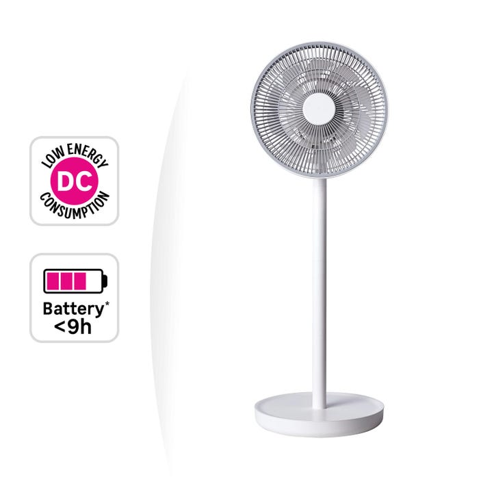 Ventilador com motor DC silencioso e com economia de energia, branco fosco com equação r Pop-In