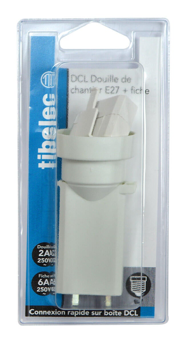 Douille de chantier E27 TIBELEC, plastique, blanc - 2