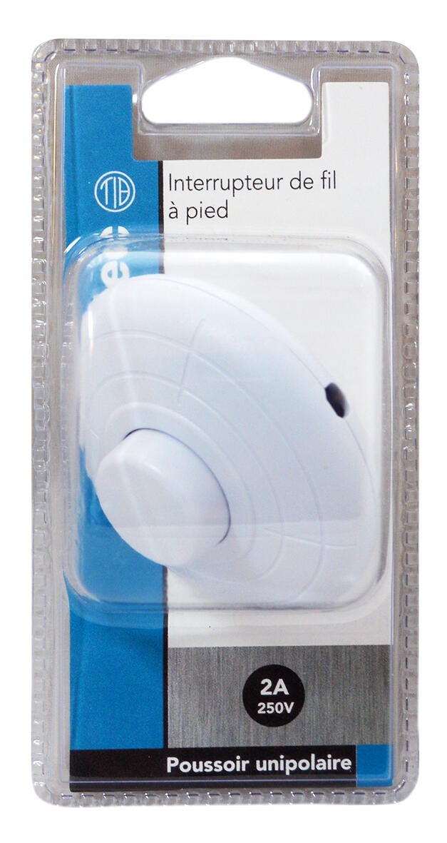 Interrupteur à pied TIBELEC, plastique, blanc - 2