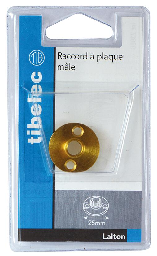 Raccord à plaque TIBELEC, laiton, or - 2