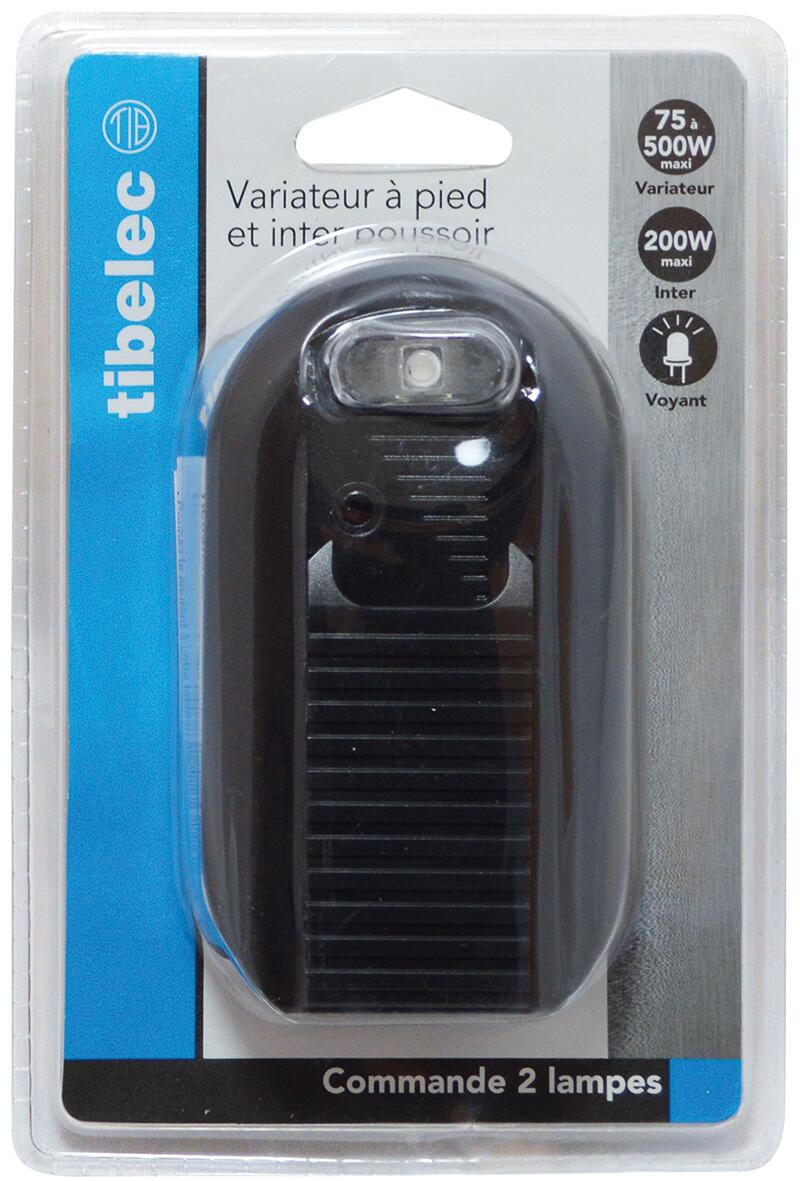 Variateur à Pied Avec Interrupteur Tibelec 571820 - Noir, Pour Lampes Incandescentes Et Halogènes