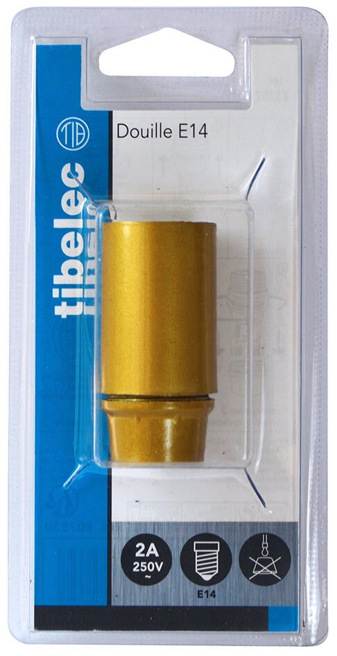 Douille lisse E14 TIBELEC, plastique, or 40 W - 2