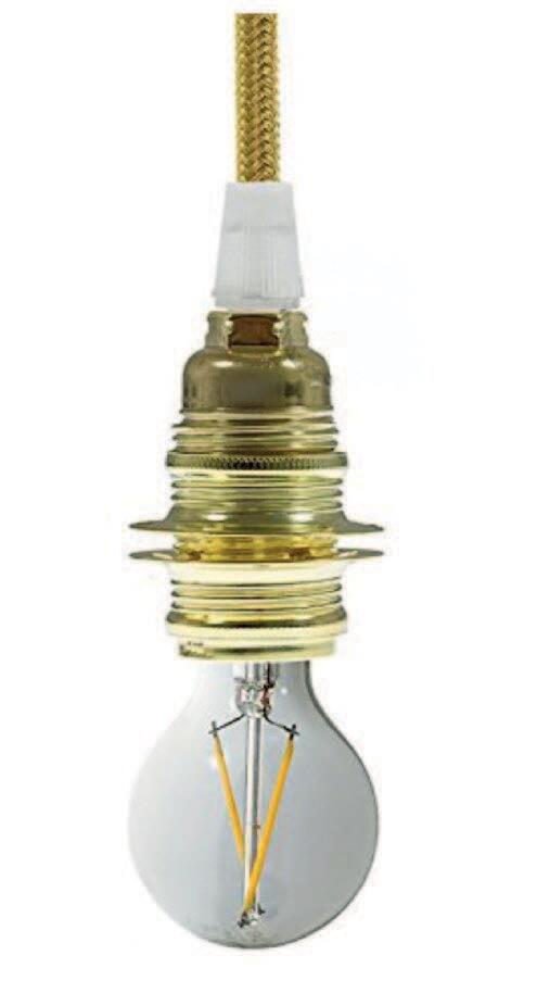 Douille E27 TIBELEC, acier, or 100 W - 2