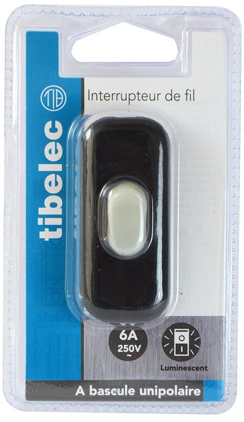 Interrupteur TIBELEC, plastique, noir - 2