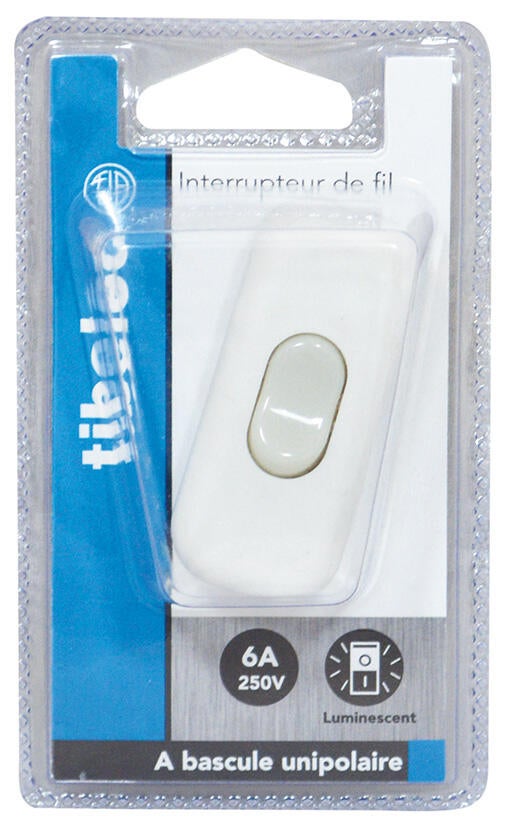 Interrupteur TIBELEC, plastique, blanc 460 W - 3