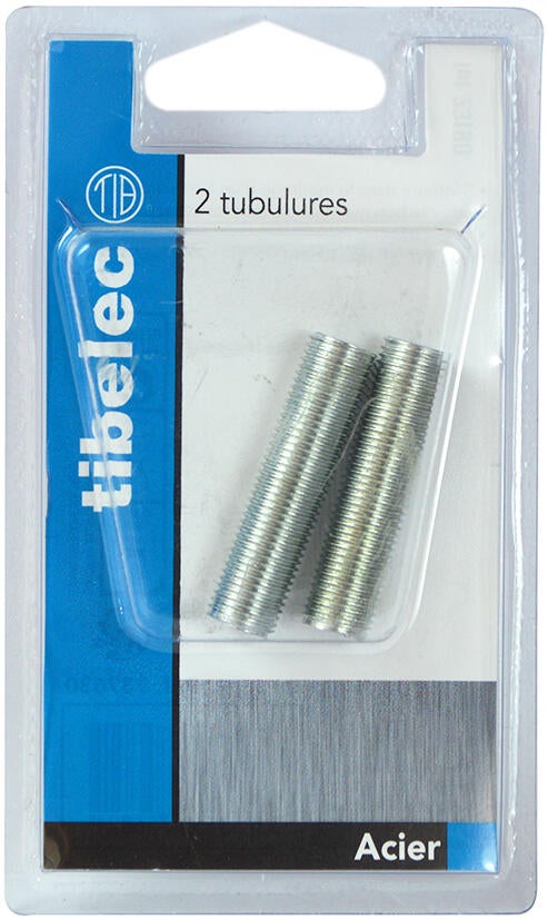 Lot de 2 tubulures TIBELEC, acier, gris - 2