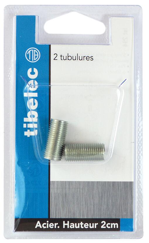 Lot de 2 tubulures TIBELEC, acier, gris - 2