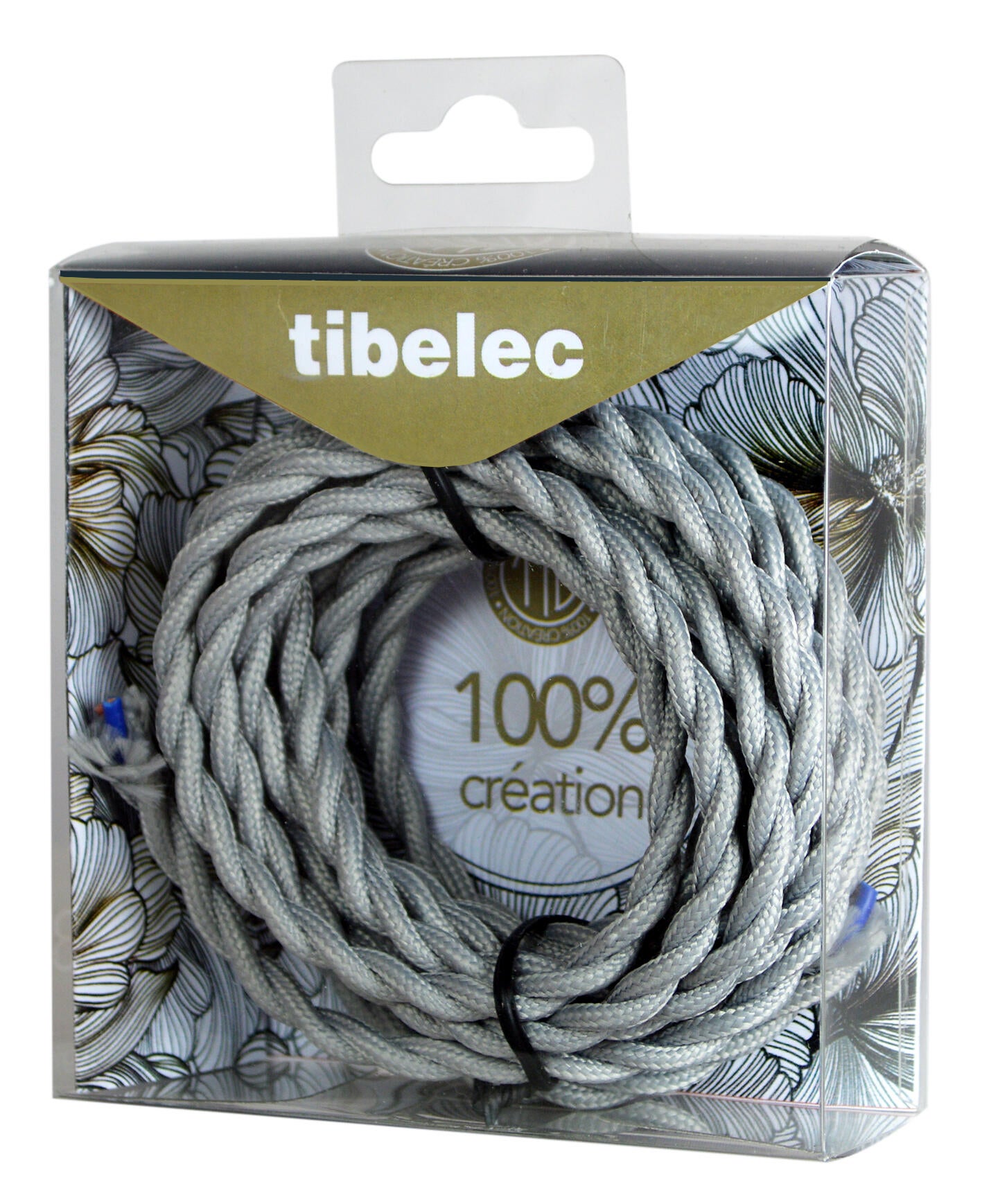 Câble torsade 074240, TIBELEC gris, 30 cm - 5