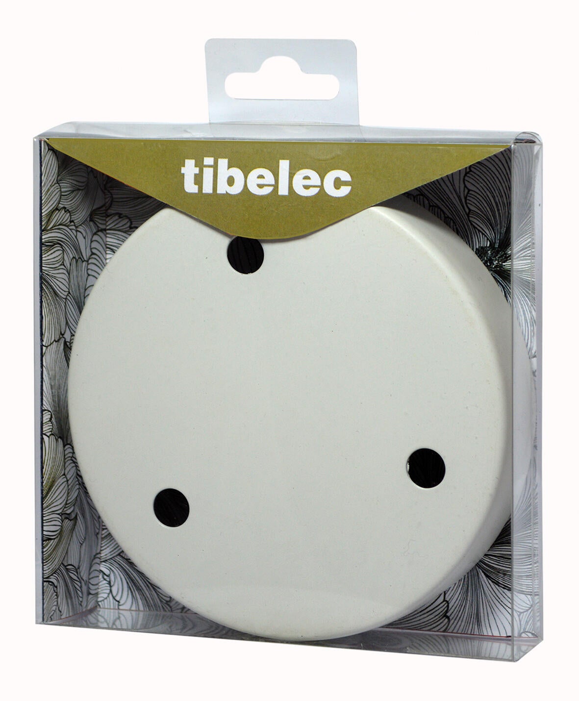 Rosace 3 câbles, d12cm, TIBELEC blanc - 2