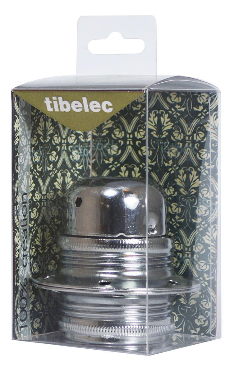 Douille e27 filetage fer argent TIBELEC - 2